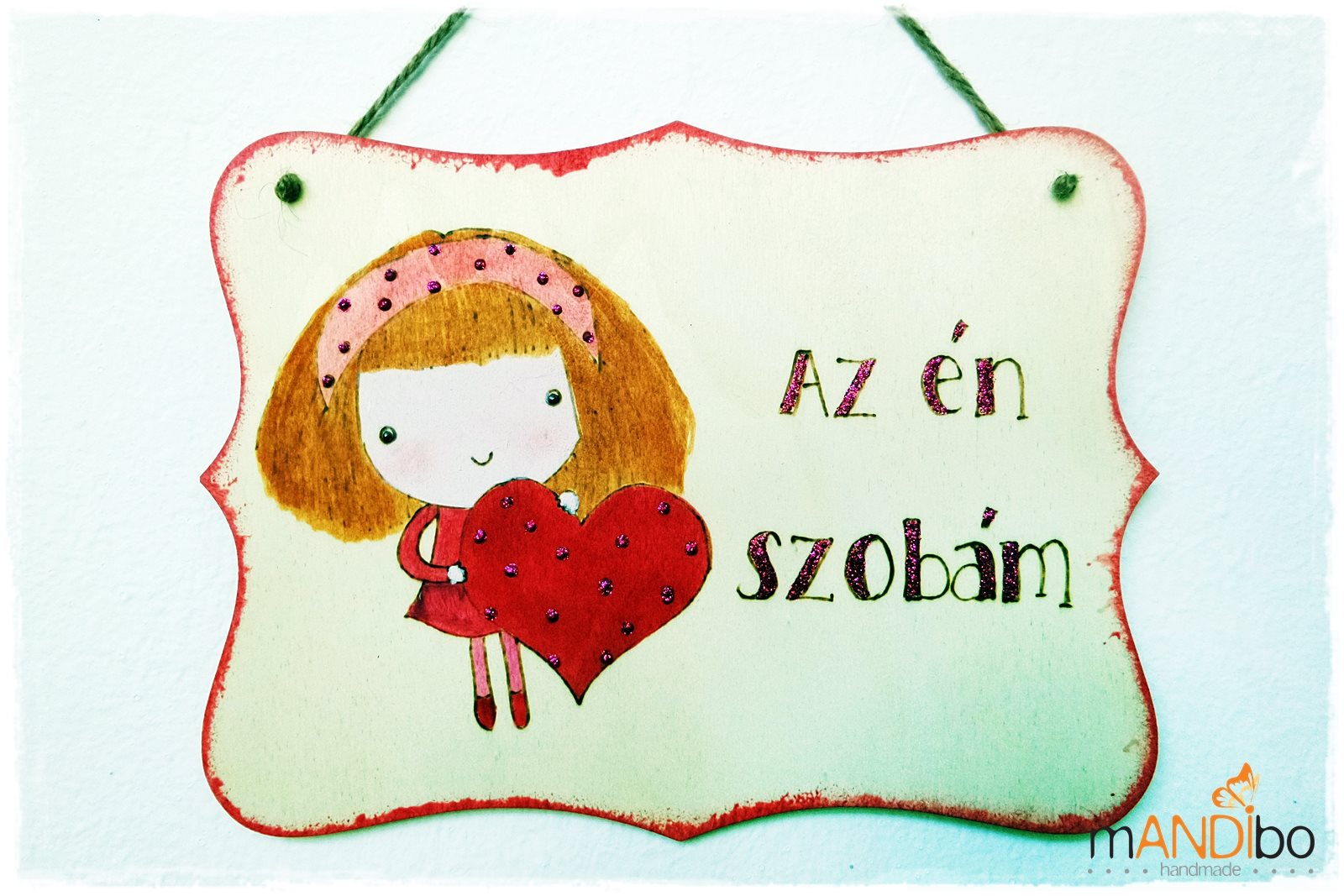 Szíves kislány gyerekszoba kép | mANDIbo handmade