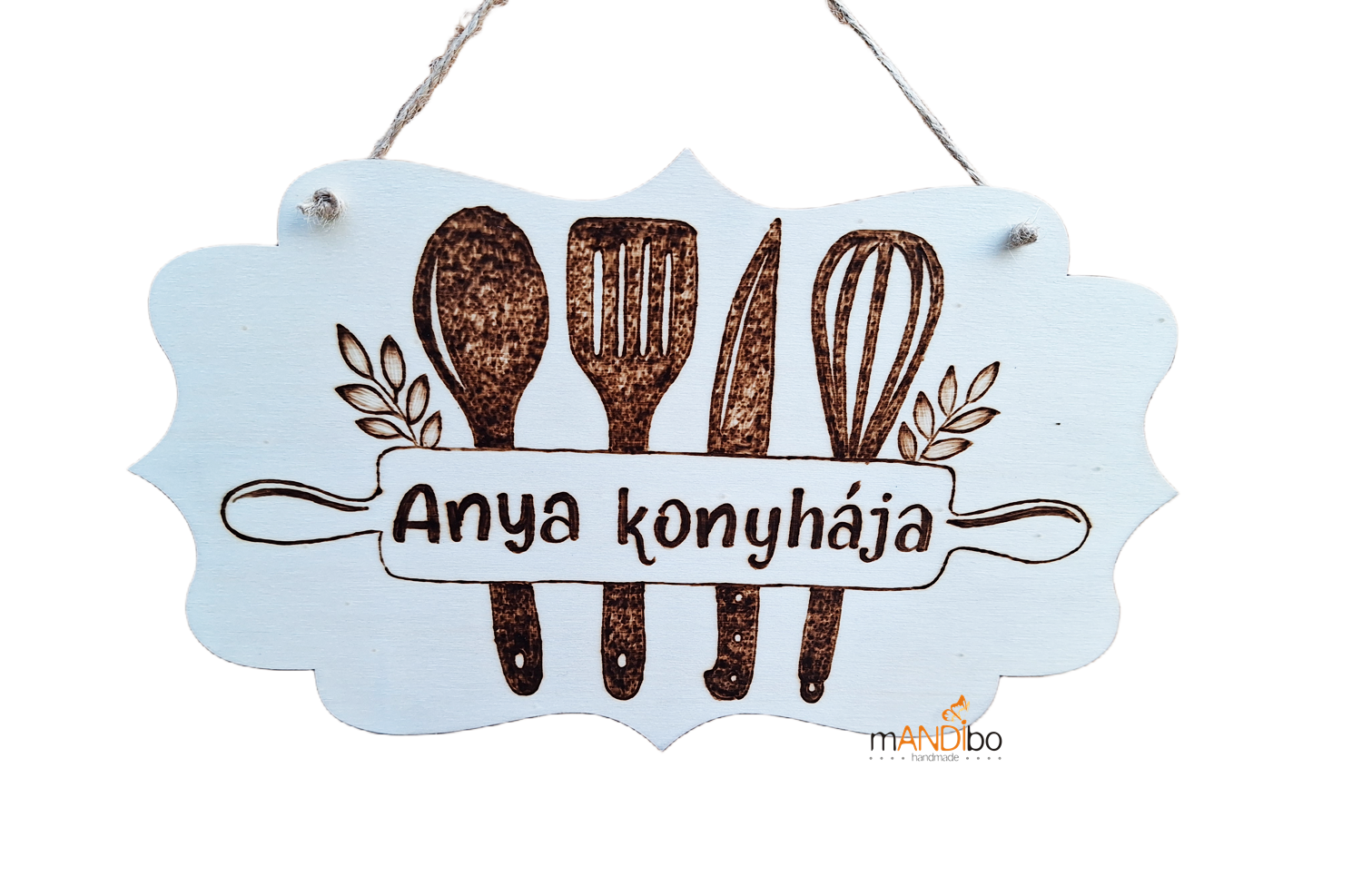 Anya / Mama konyhája 2 - pirogravírozott kép