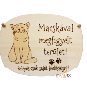 Macskás pirogravírozott kép