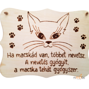 A macska gyógyír pirogravírozott kép
