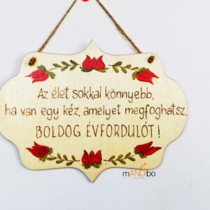 Házassági évfordulóra készült virágmintás képecske - 2