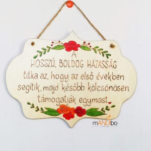 Házassági évfordulóra készült virágmintás képecske