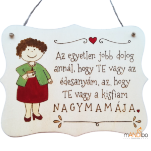 Nagymamának készült pirogravírozott kép | mANDIbo handmade
