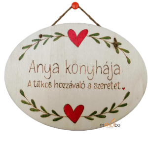 Anya / Mama konyhája - pirogravírozott kép
