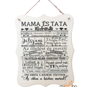Mama és Tata házirendje | mANDIbo handmade