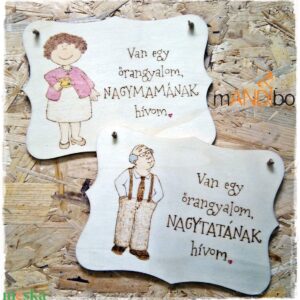 Pirogravírozott kép nagymamának és nagytatának