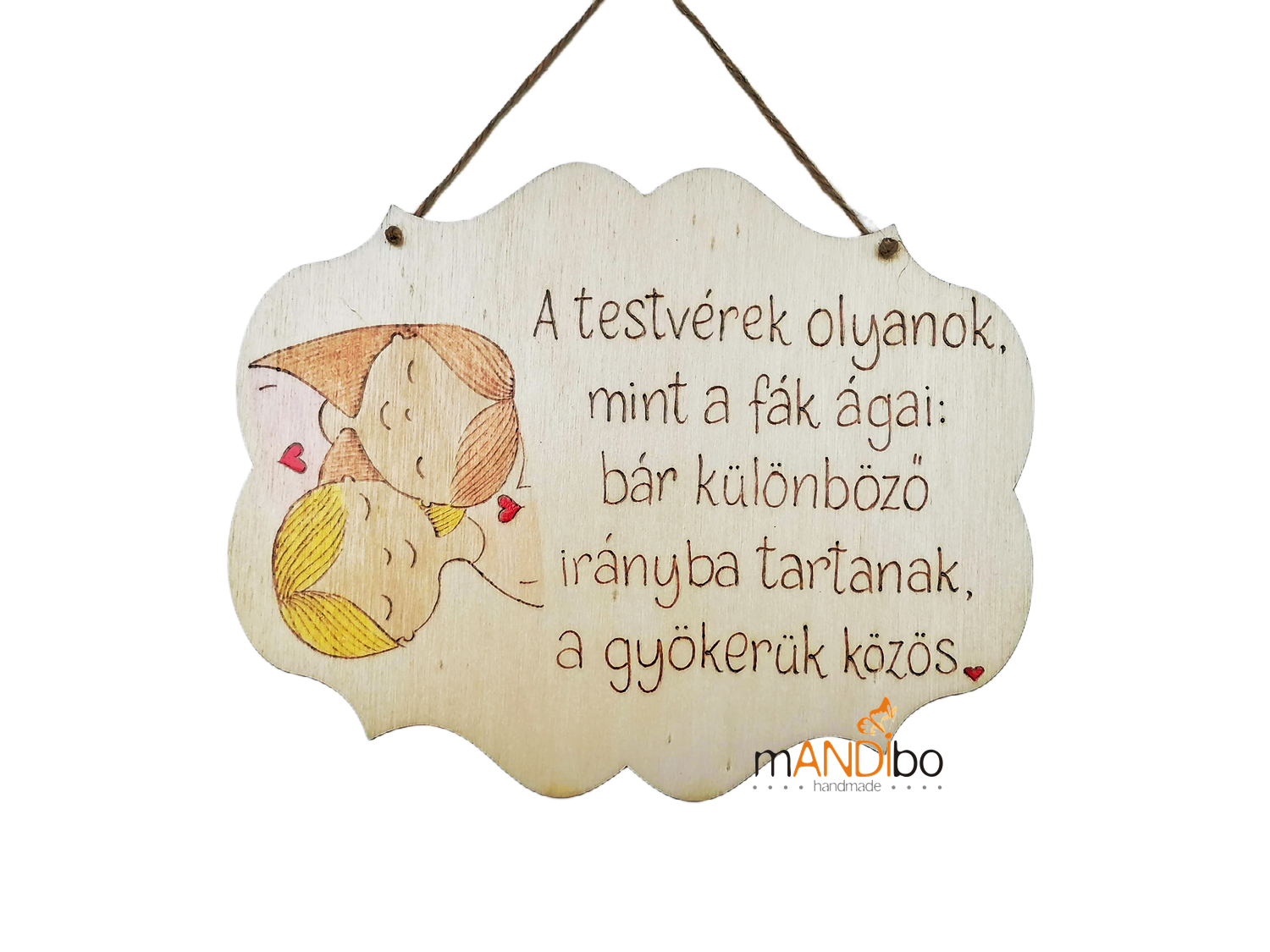 Testvéreknek szóló pirogravírozott kép - 2