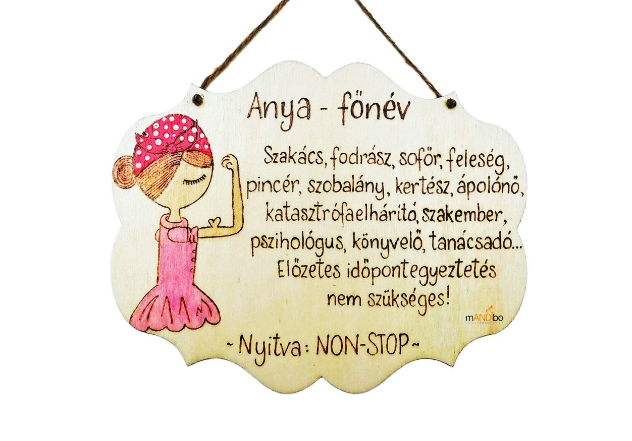 Anya főnév - pirogravírozott kép