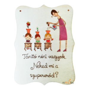pirogravírozott kép tanítónéninek