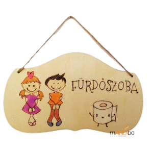 Vicces kép fürdőszoba ajtajára- pirogravírozott kép
