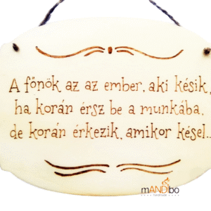 Pirogravírozott fa tábla főnöknek