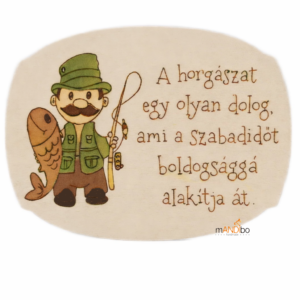 A horgászat boldogság - pirogravírozott kép | mANDIbo handmade