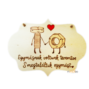 Egymásnak lettünk teremtve és megtaláltuk egymást - pirogravírozott kép | mANDIbo handmade