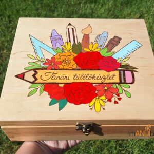 Virágos tanári túlélőkészlet – Egyedi, vicces kézműves ajándék pedagógusoknak évzáróra és ballagásra | mANDIbo handmade