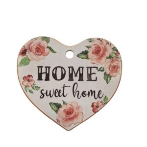 Home sweet home rózsás szív alakú falikép